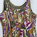 Mlle Gabrielle  Womens Dress 2XL Green Purple Crinkled Smocked Tiered Maxi Summer Photo 3