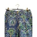 J. McLaughlin  Slim Leg Pant Jeans‎ Women Size 2 Blue Green Preppy Paisley Ankle Photo 2