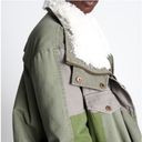 One Teaspoon Green Patchwork Twill Utility Defender Sherpa Fur Lined Coat Small Photo 1