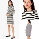 Kate Spade  Striped Turtleneck Ponte Dress (Sz XL) Black/ Cream Hearts Photo 1