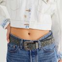 Free People NWT  Leather Outlaw Embossed Belt in Fiji Jade XS/S Photo 3