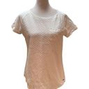 Tommy Hilfiger White Eyelet Front Solid Back Short Sleeve Round Neck Tee Size M Photo 0