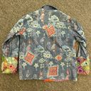 Flashback Art to Wear REVERSIBLE Colorful Floral Festival Jacket Bohh Patchwork Size M Photo 14