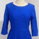 Donna Morgan  Women's Blue Textured Stretch Fit & Flare Dress Size 12 Photo 2