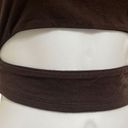 Naked Wardrobe  Womens Size XS Crop Top Brown Front Cutout Sleeveless NWT Photo 2