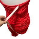 Oh Polly  BACK FOR MORE Ruched Bandeau Mini Dress Strapless Red Women Us 12 New Photo 4