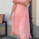 Boutique NWT Pale Pink Puffed Sleeve Midi Dress Wedding Guest Dress Photo 4