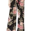 Angie  Womens Boho Spring Flowy Floral Printed Wide Leg Pants Size M Black Pink Photo 0