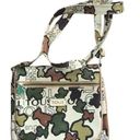 Tous  Crossbody Handbag Multi~Color Front Zipper Pocket Logo Charm Tan Green Rust Photo 0