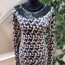 Adrienne Vittadini  Gray Wool Sequin Round Neck Long Sleeve Pullover Sweater L Photo 1