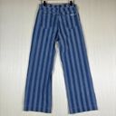 7 For All Mankind  Women's Jeans Sz 26 Blue Denim Striped Cropped High Rise Photo 1