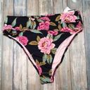 Shade & Shore Floral Tie Black Bikini Bottoms Photo 1