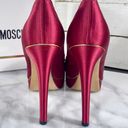 Moschino Red Satin Almond Toe Pumps w/ Bows Photo 4