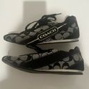 Coach  Signature Hilary Monogram Logo Canvas Black Suede Sneakers 6.5 RARE Photo 7