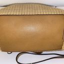 Fossil Vintage  Tan Straw Basket Weave Leather Round Wood Handle Hobo Purse Bag Photo 7