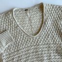 Free People  Cream Oversized Chunky Knit Wool Blend Sweater Women’s Size Medium Photo 0