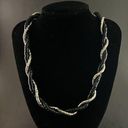 Twisted Silver Black Tone  Necklace Statement Retro Vintage 70s 80s 90s Boho Photo 0