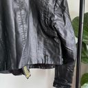 Free People  Black Bang Bang Vegan Leather Motorcycle Jacket Size S Photo 14