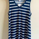 LuLaRoe NEW   Kristina Women Top Size XL Tunic Dress Sleeveless Stripe Blue White Photo 0