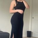 Black Midi Dress With Side Slit Size L Photo 1