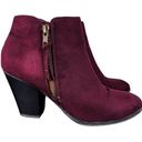 Charlotte Russe  Burgundy Faux Suede Ankle Booties 9M Photo 1