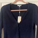 Rebecca Taylor New  Navy Ribbed Merino Cropped Cardigan Size XL Photo 3