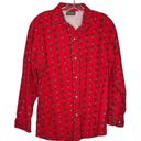 Cabela's  Red Flannel Shirt Flying Geese Ducks Womens Size Medium VINTAGE Photo 2