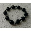 Onyx Vintage Style Jet Black  Beads Black Hematite Faceted Spacers Bracelet Photo 5