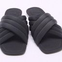 ZARA  FLAT QUILTED SANDALS SLIPPERS SLIP ON SLIDES BLACK 7.5/38 EUC Photo 0