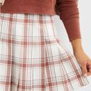 Aerie NWT  Class Act Pleated Skirt Plaid Red Size Medium Photo 1