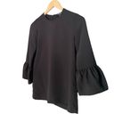 Madewell  Blouse Bell Sleeve Black Dressy Work Top Office Shirt Women’s Size XXS Photo 4