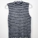 Rag and Bone  Thea Gray Striped Mock Neck Cutout Detail Sleeveless Top Size Small Photo 1