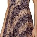 Blue Life  Women's Snake Print Sweetheart Corset V-Neck Mini Dress Brown Medium Photo 0