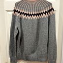 Jason Wu Grey  Gray and Pink Handknit Yoke Merino Blend Sweater size Large Photo 8