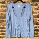 Zella  Blue Long Sleeve Open Keyhole Back Athletic Top Women's Size Large Photo 4