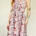 Jessica Simpson Floral Blue Pink Maxi Dress Asymmetric Hem Ruched Waist Sleeveless Photo 0