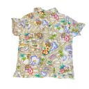 Caribbean Joe  button front shirt short sleeve map print Size Small Photo 2