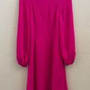 Black Halo NEW $390  Lanita Tie Neck Long Sleeve Dress in Vibrant Pink Photo 3