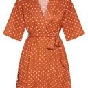 Pretty Little Thing  nwt terracotta collared polka dot short sleeve mini dress si Photo 1