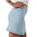 We The Free Free People Layla Zip Denim Mini Skirt in Starwash Blue Size 8 Photo 2