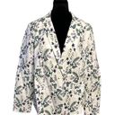 Liz Claiborne Blazer White Floral Print Spring Jacket Women’s Size Large NWT Photo 1