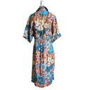 The Bar Dodo Or Printed Nancy Dress in Orange & Blue Medium Womens Midi Retro Floral Photo 5