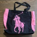 Polo  Ralph Lauren Pink and Black Canvas Tote Bag Photo 1