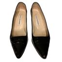 Manolo Blahnik  Patent Leather Pointed Toe Pumps Kitten Heel Black Women Size 6 Photo 1