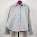 Good American  Fleece Cropped Shirt Jacket Shacket Grey Cotton Size 5/6 (2XL-3XL) Photo 1