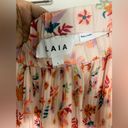 LAIA by Anthropologie, floral, pleated, tiered asymmetrical midi skirt size L Pink Size L Photo 4