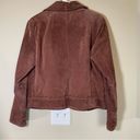 Nine West  genuine leather brown jacket button down embroidery womens large‎ Photo 11