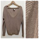 Divided H&M  Tan Knit V Neck Oversized Pullover Sweater XS See Description Photo 1