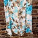 St. John  Evening Marie Gray Brown Blue Floral Wide Leg Pants Women's Size 10 Photo 2