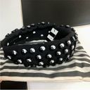 Lele Sadoughi NWT  Jet Yin Yang Fabric Top Knot Headband Beaded Black White Y2K Photo 5